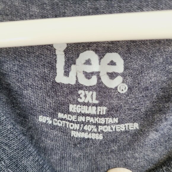 Lee Men's 3XL Regular Fit Blue Heathered T-Shirt Cotton Polyester Big & Tall - Picture 3 of 8
